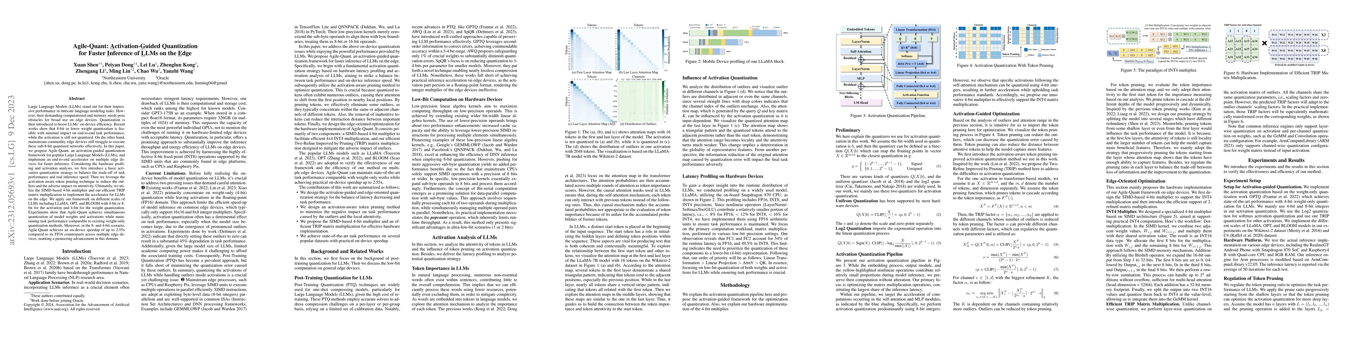 Thumbnail for Agile-Quant: Activation-Guided Quantization for Faster Inference of LLMs
  on the Edge