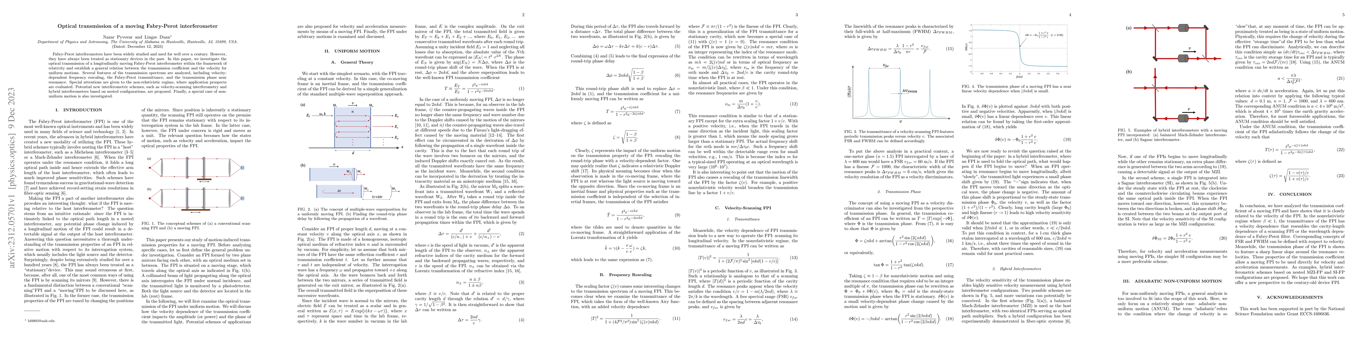 Thumbnail for Optical transmission of a moving Fabry-Perot interferometer