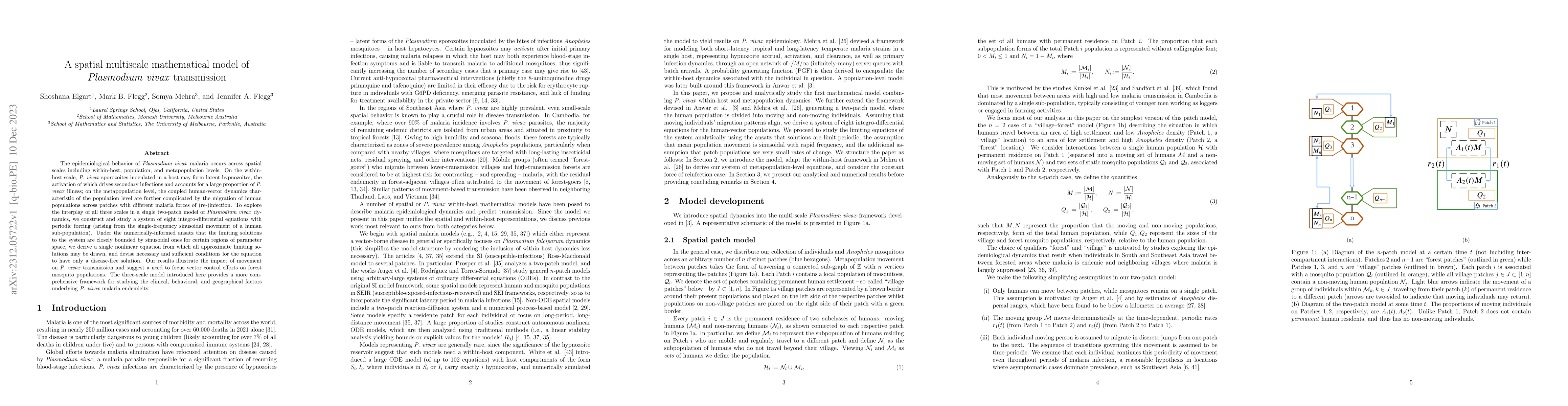 Thumbnail for A spatial multiscale mathematical model of Plasmodium vivax transmission