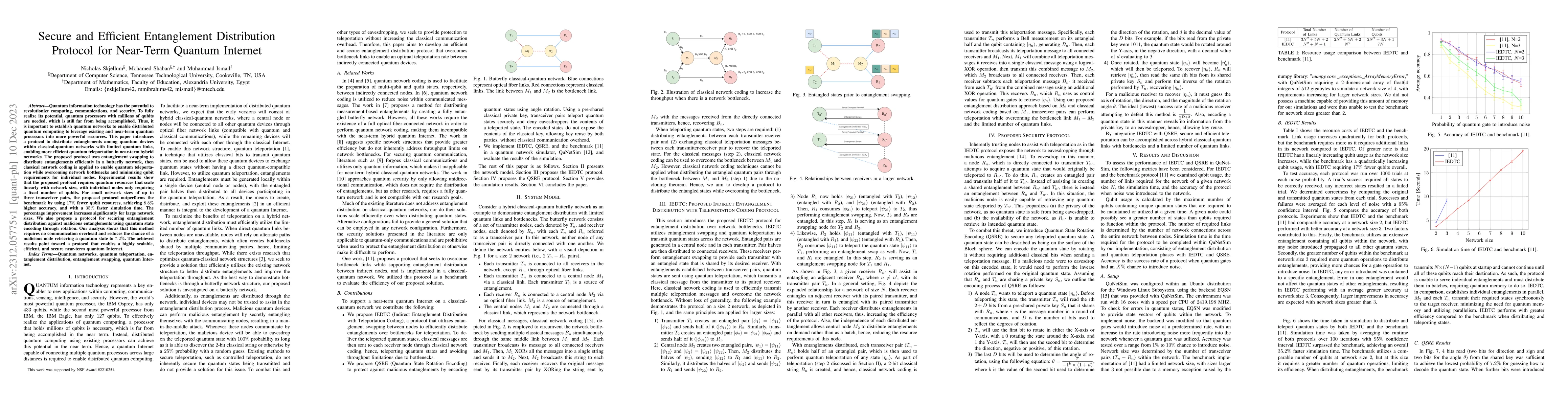 Thumbnail for Secure and Efficient Entanglement Distribution Protocol for Near-Term
  Quantum Internet