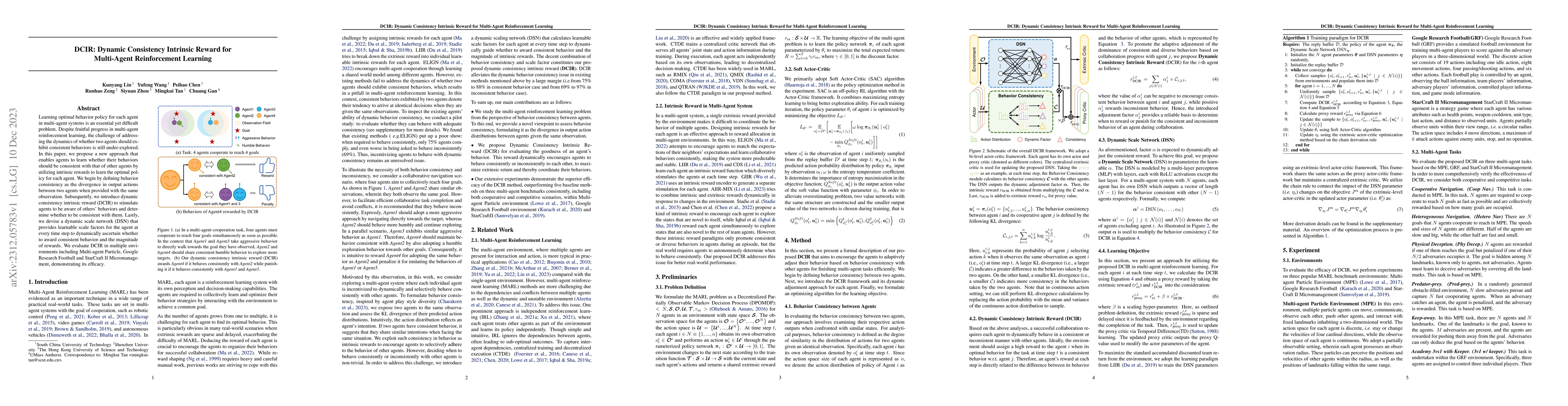 Thumbnail for DCIR: Dynamic Consistency Intrinsic Reward for Multi-Agent Reinforcement
  Learning