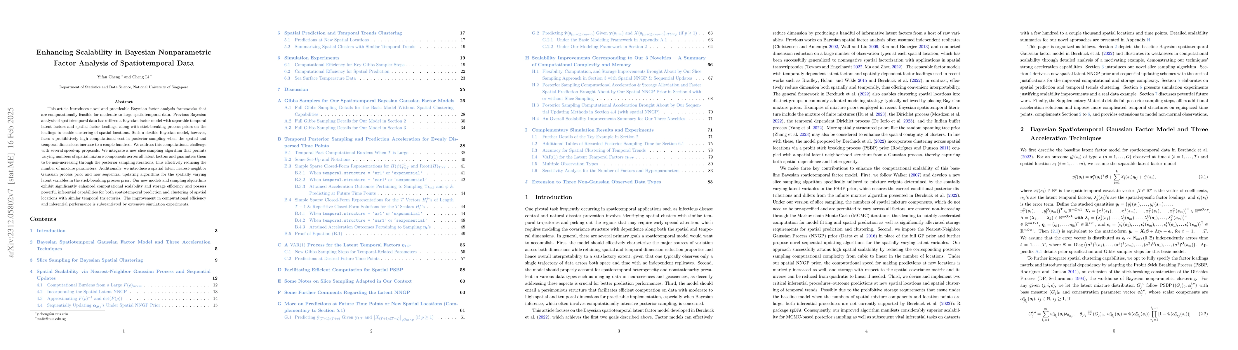 Thumbnail for Enhancing Scalability in Bayesian Nonparametric Factor Analysis of
  Spatiotemporal Data