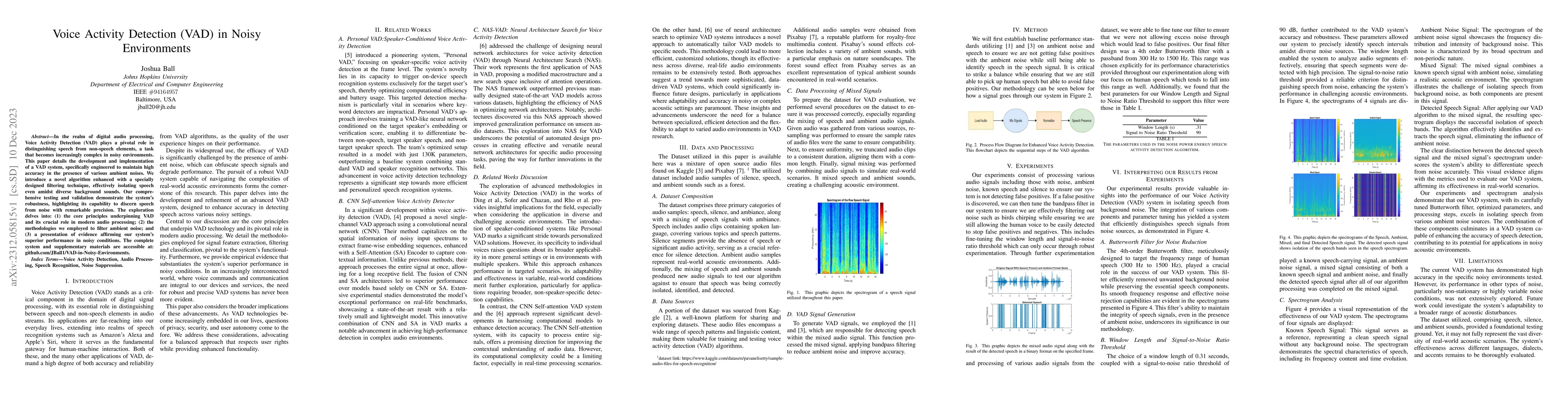 Thumbnail for Voice Activity Detection (VAD) in Noisy Environments