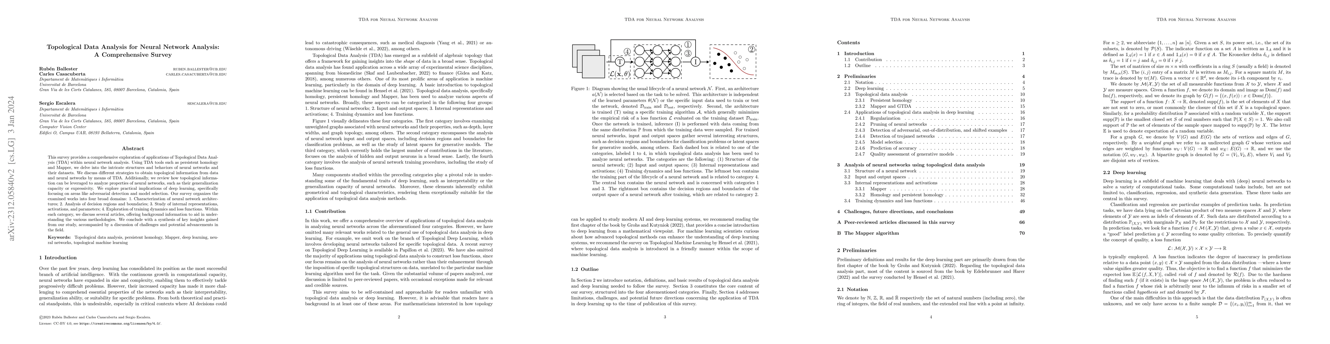Thumbnail for Topological Data Analysis for Neural Network Analysis: A Comprehensive
  Survey