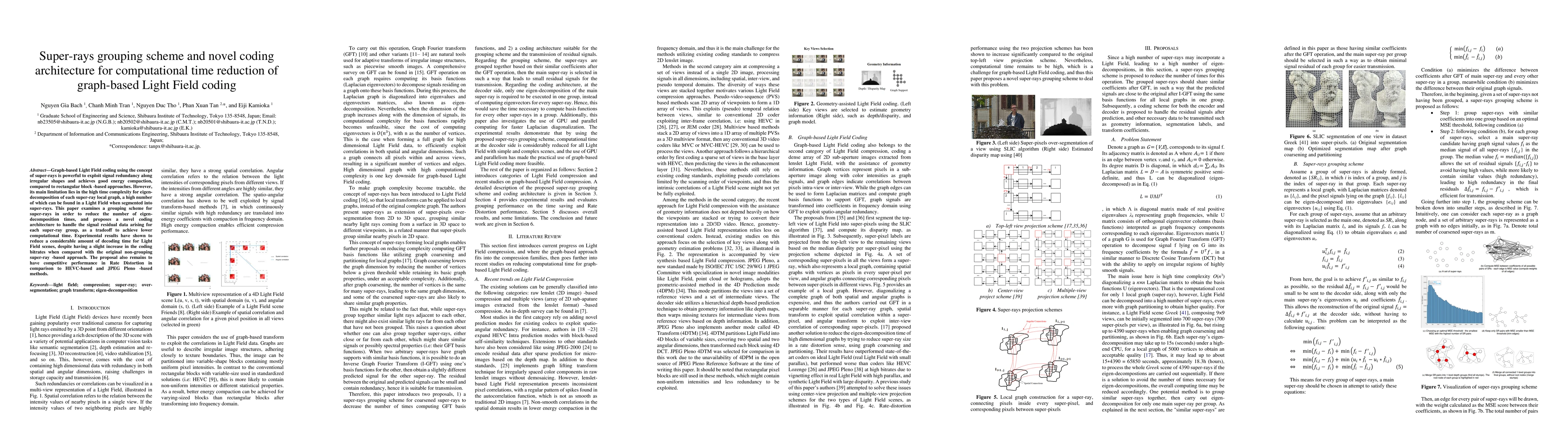 Thumbnail for Super-rays grouping scheme and novel coding architecture for
  computational time reduction of graph-based Light Field coding