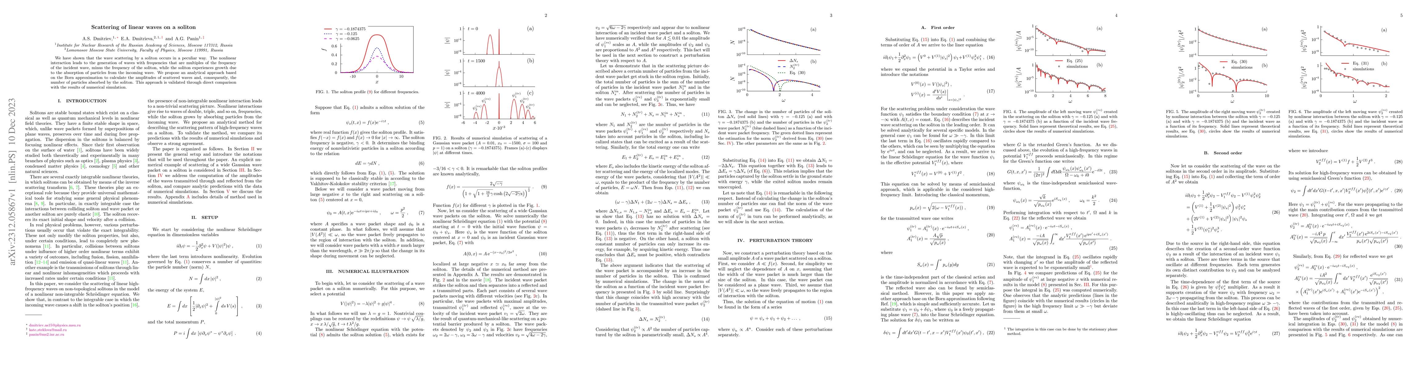 Thumbnail for Scattering of linear waves on a soliton