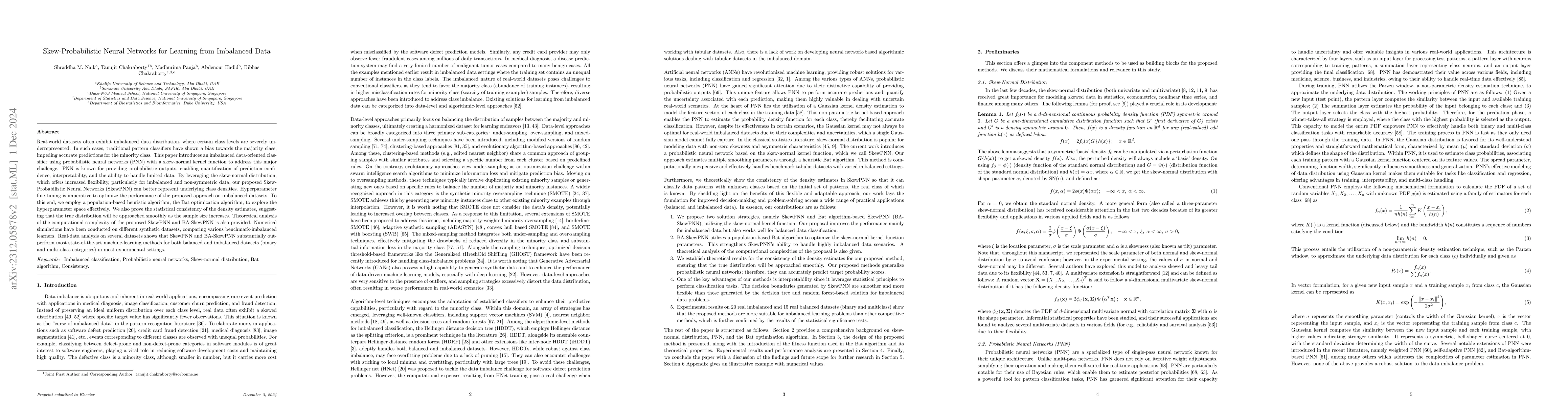 Thumbnail for Skew Probabilistic Neural Networks for Learning from Imbalanced Data