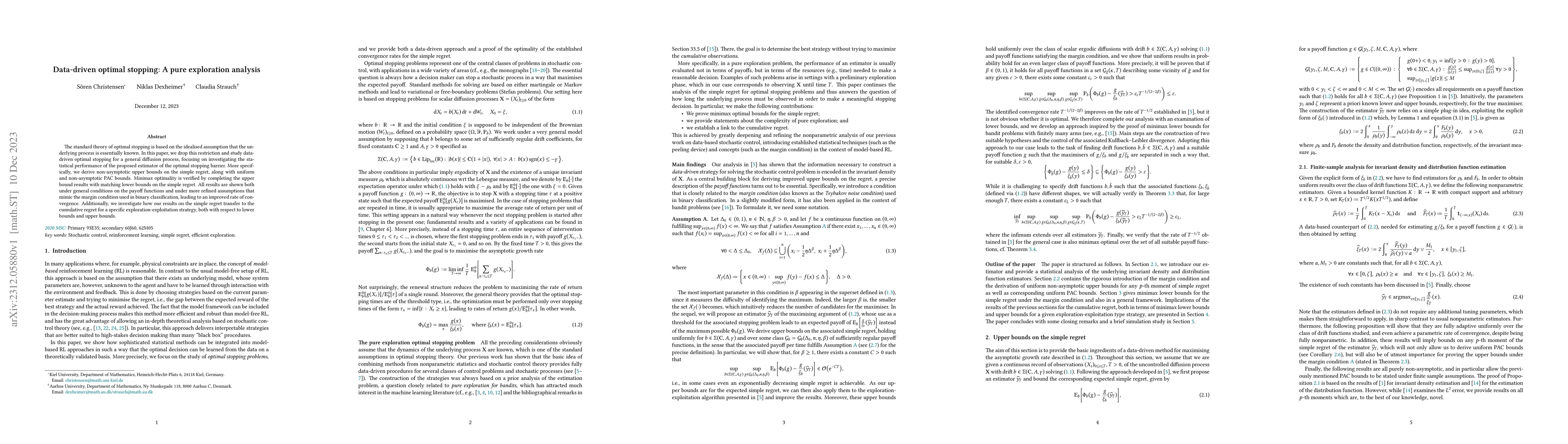 Thumbnail for Data-driven optimal stopping: A pure exploration analysis