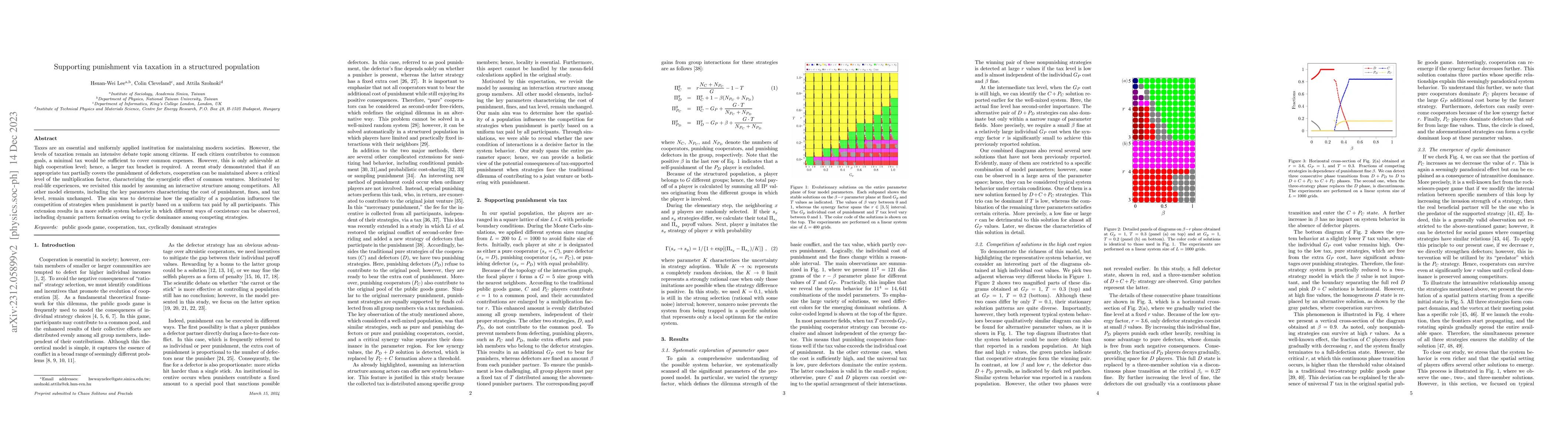 Thumbnail for Supporting punishment via taxation in a structured population