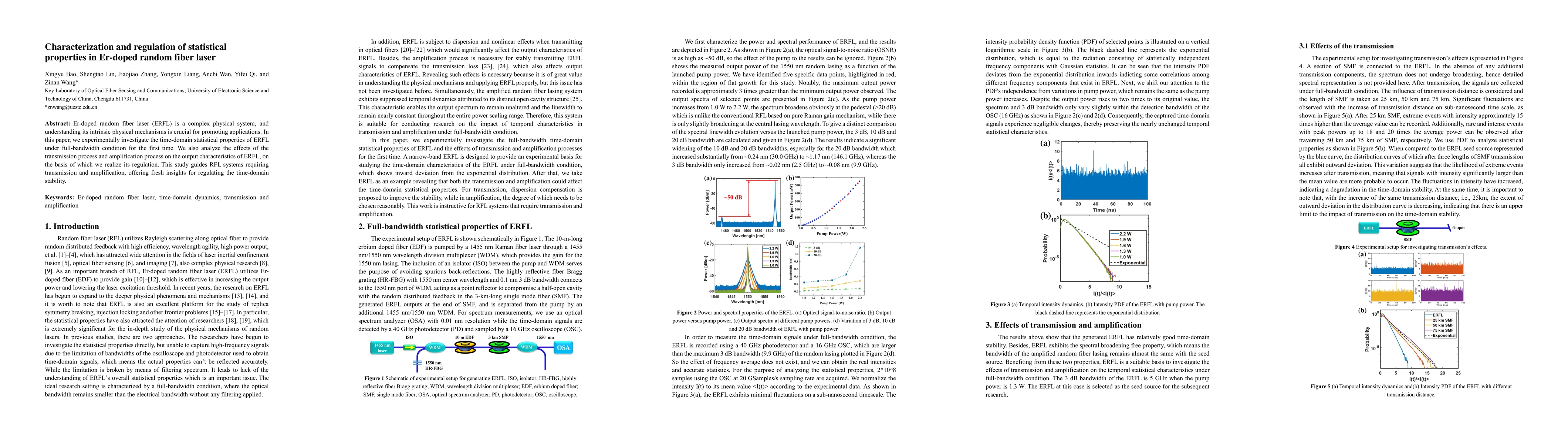 Thumbnail for Characterization and regulation of statistical properties in Er-doped
  random fiber laser