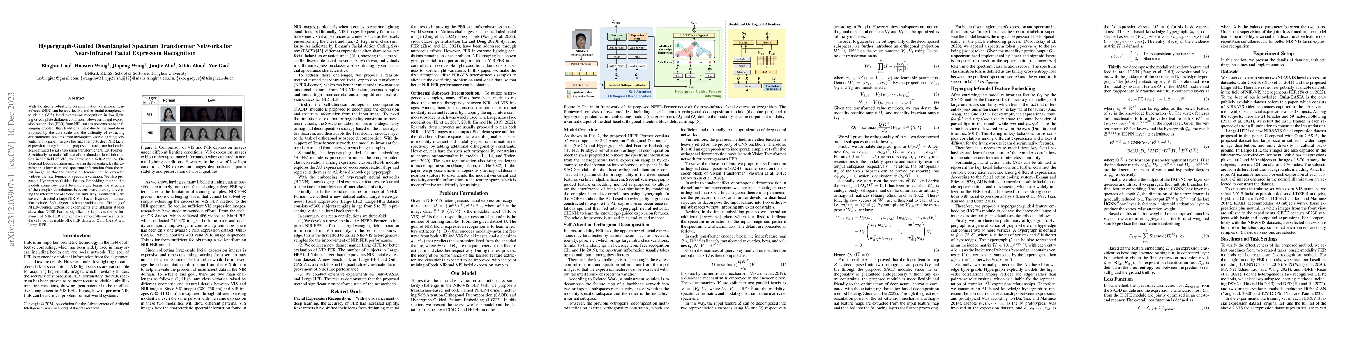Thumbnail for Hypergraph-Guided Disentangled Spectrum Transformer Networks for
  Near-Infrared Facial Expression Recognition