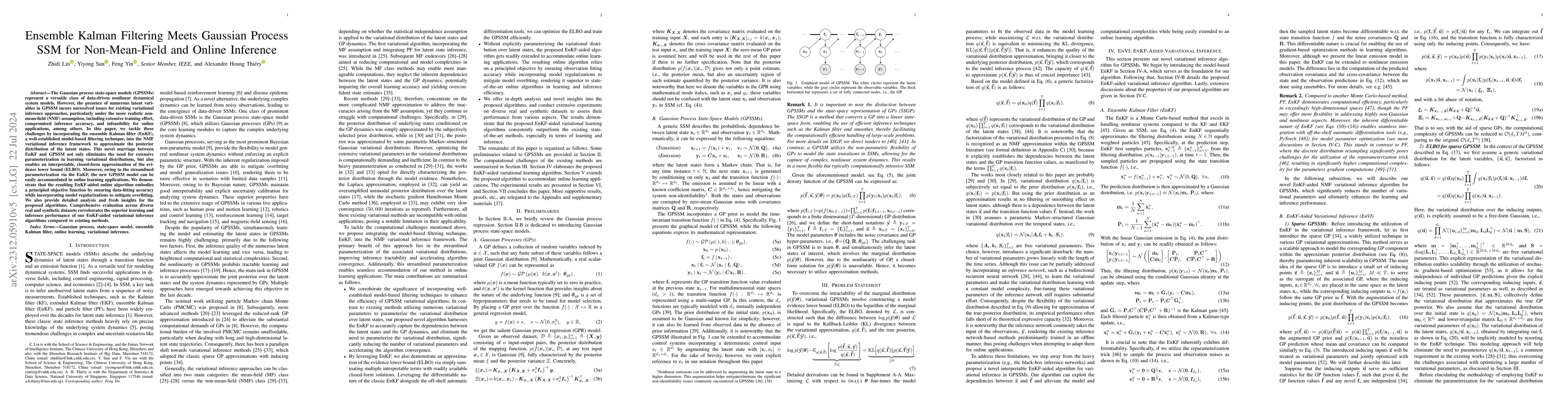 Thumbnail for Ensemble Kalman Filtering Meets Gaussian Process SSM for Non-Mean-Field
  and Online Inference