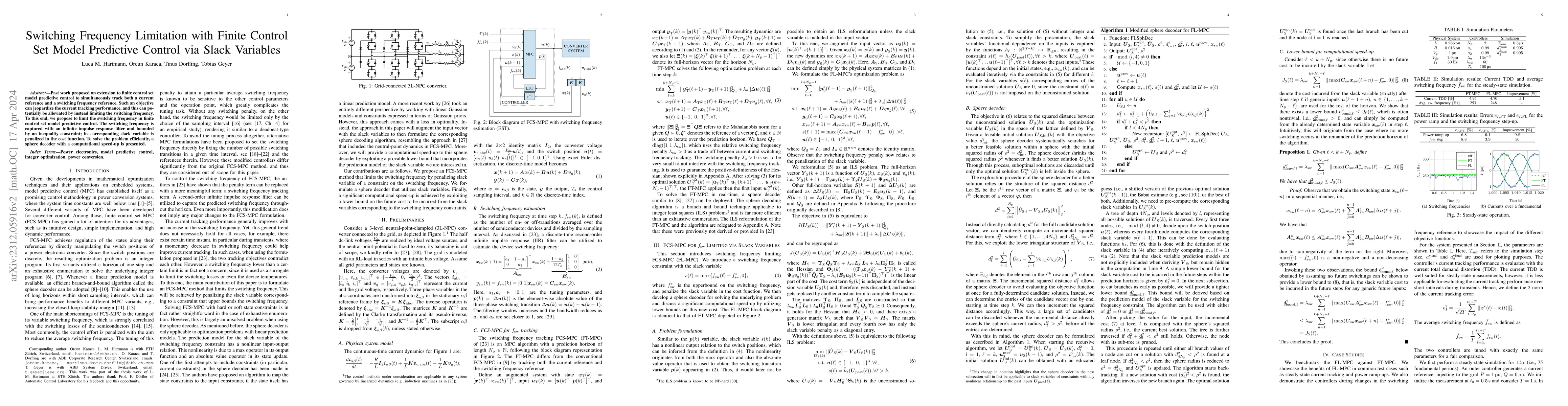 Thumbnail for Switching Frequency Limitation with Finite Control Set Model Predictive
  Control via Slack Variables