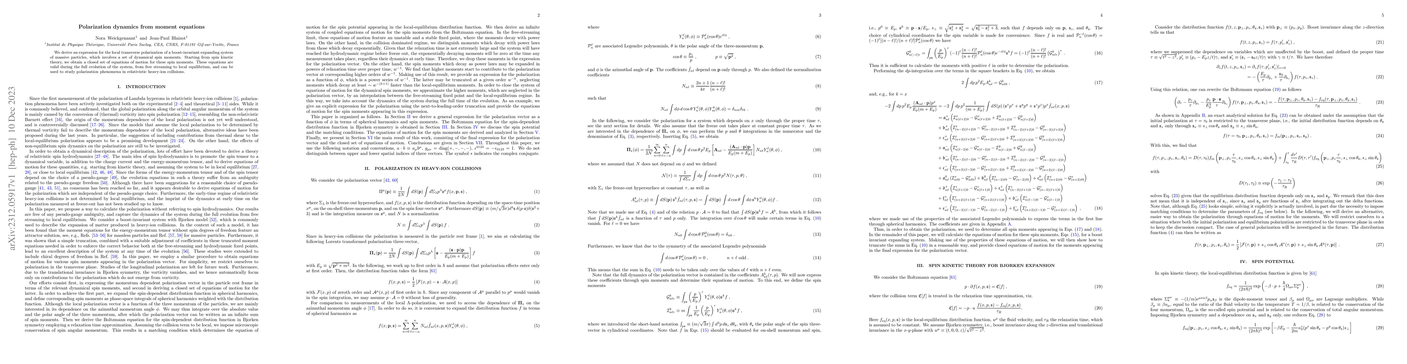 Thumbnail for Polarization dynamics from moment equations