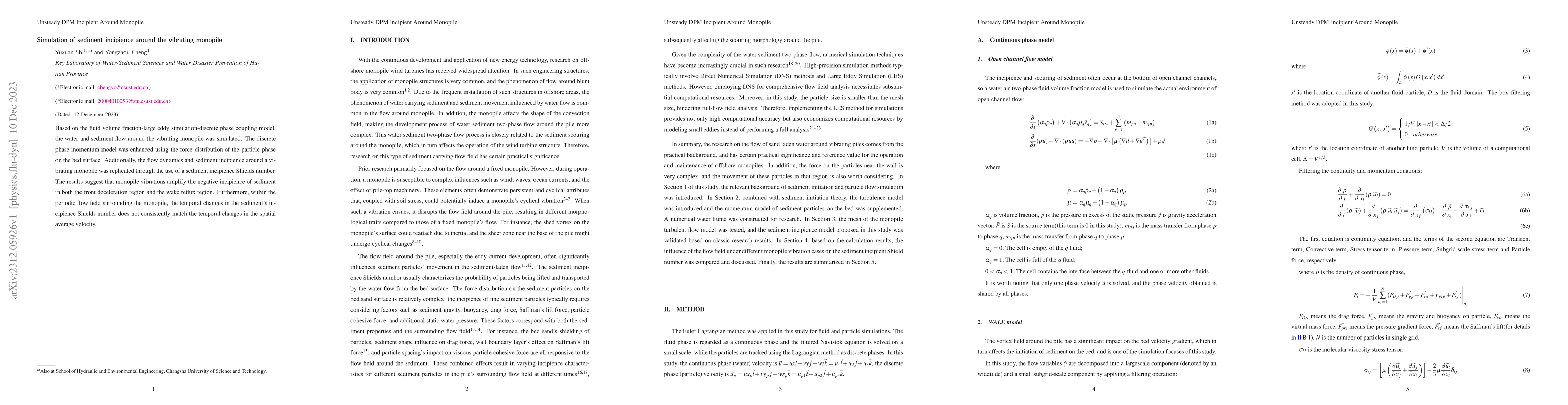 Thumbnail for Simulation of sediment incipience around the vibrating monopile