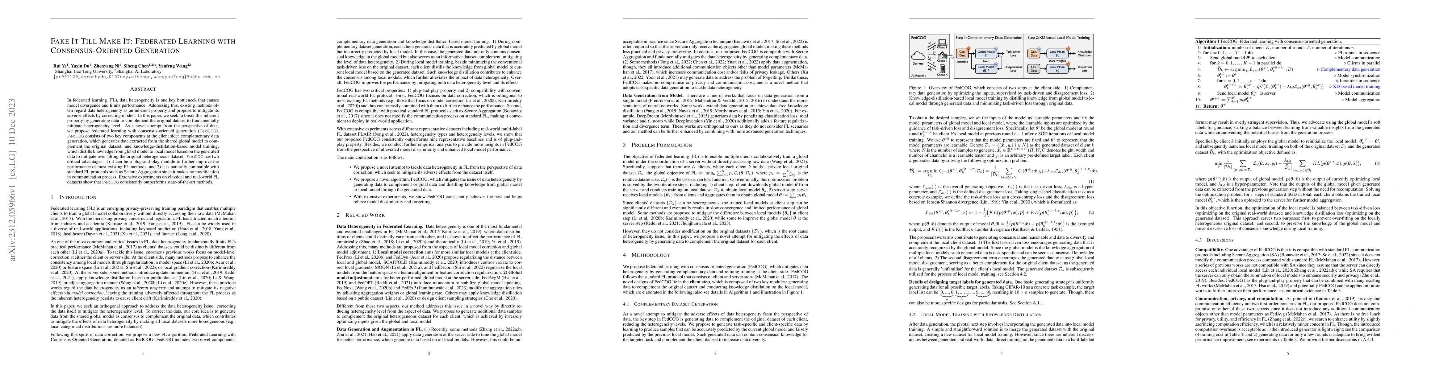 Thumbnail for Fake It Till Make It: Federated Learning with Consensus-Oriented
  Generation