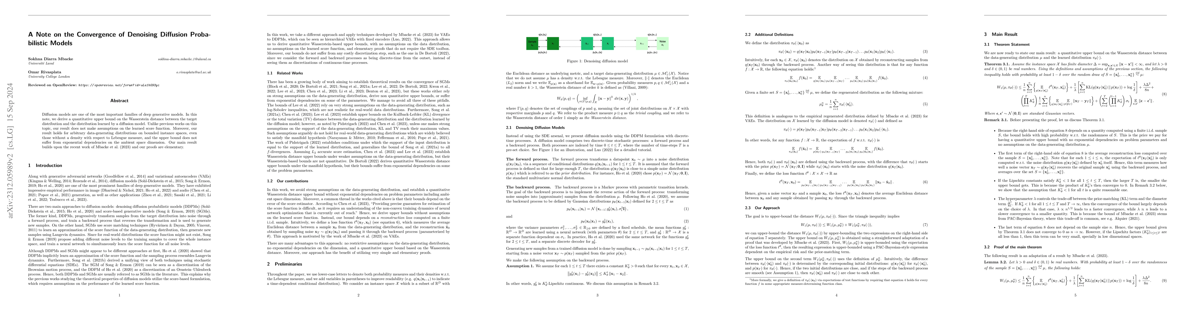 Thumbnail for A Note on the Convergence of Denoising Diffusion Probabilistic Models