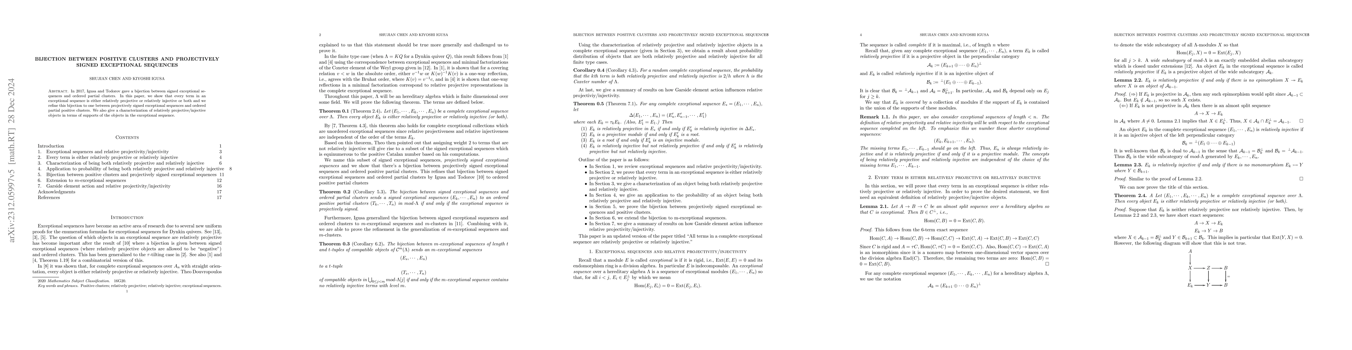 Thumbnail for Bijection between positive clusters and projectively signed exceptional
  sequences