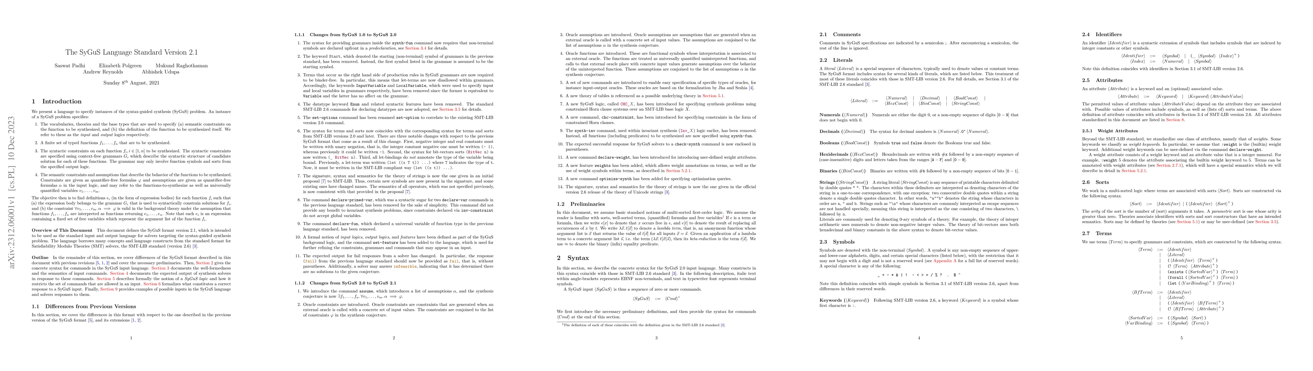 Thumbnail for The SyGuS Language Standard Version 2.1