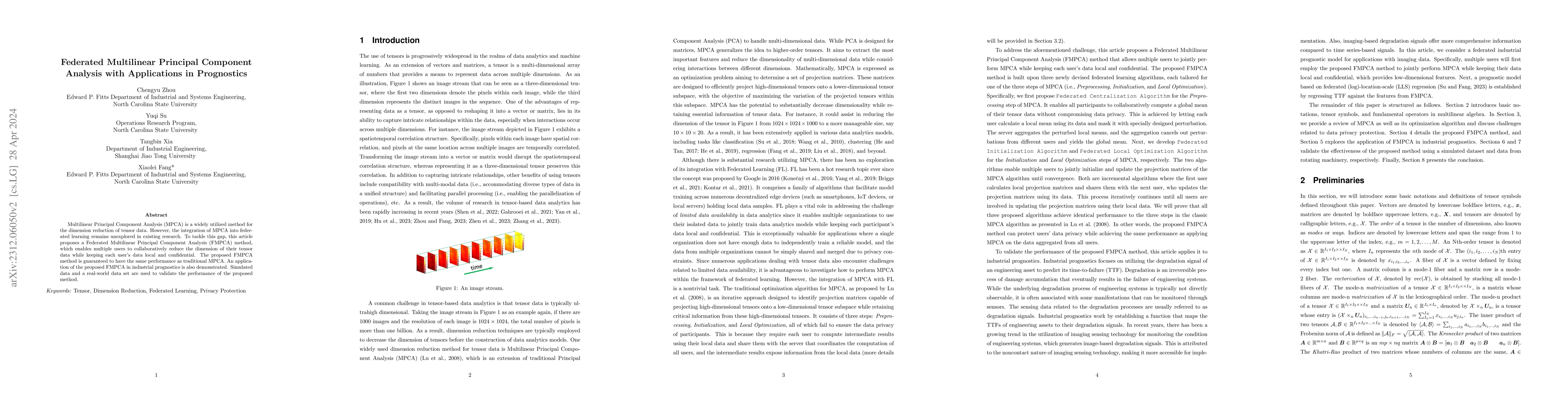 Thumbnail for Federated Multilinear Principal Component Analysis with Applications in
  Prognostics