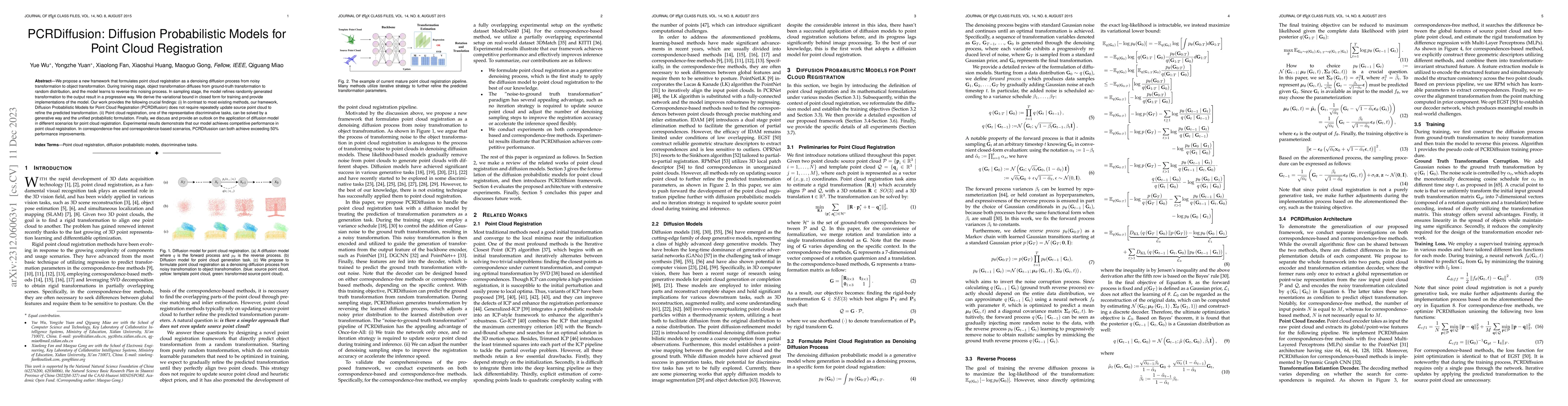 Thumbnail for PCRDiffusion: Diffusion Probabilistic Models for Point Cloud
  Registration