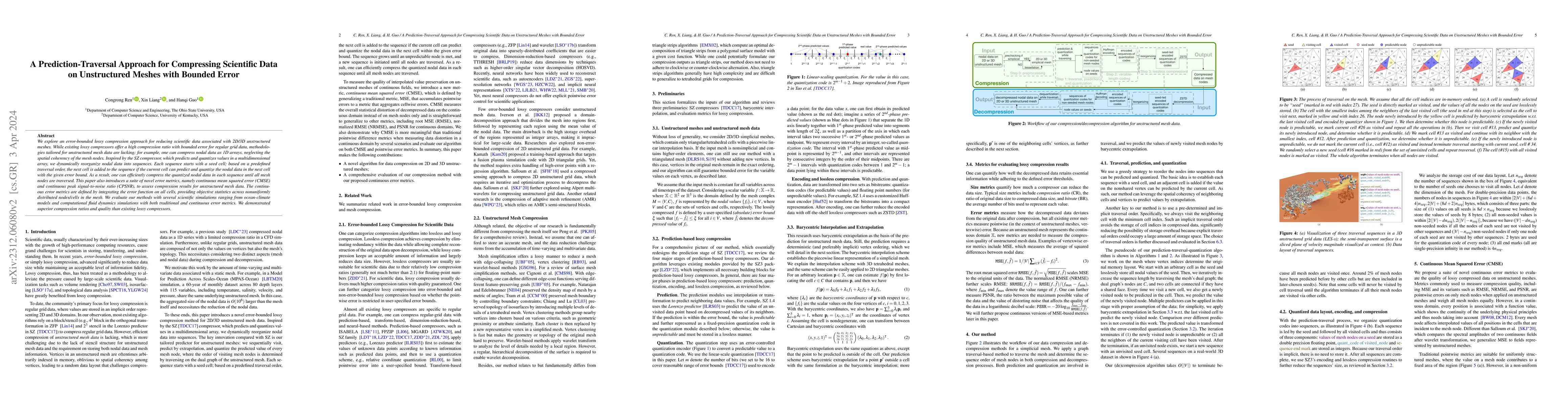 Thumbnail for A Prediction-Traversal Approach for Compressing Scientific Data on
  Unstructured Meshes with Bounded Error