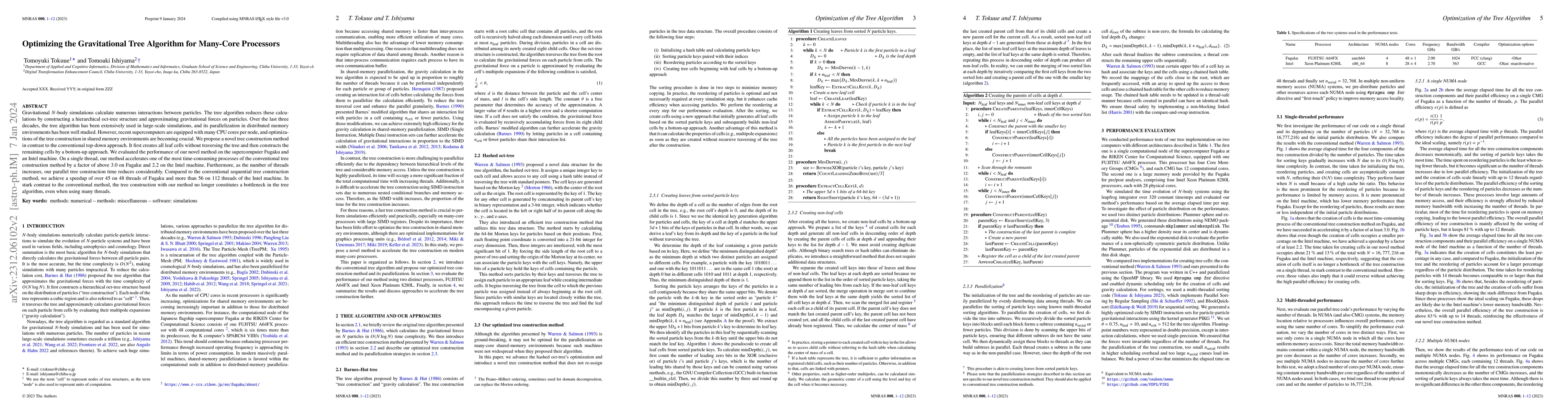 Thumbnail for Optimizing the Gravitational Tree Algorithm for Many-Core Processors