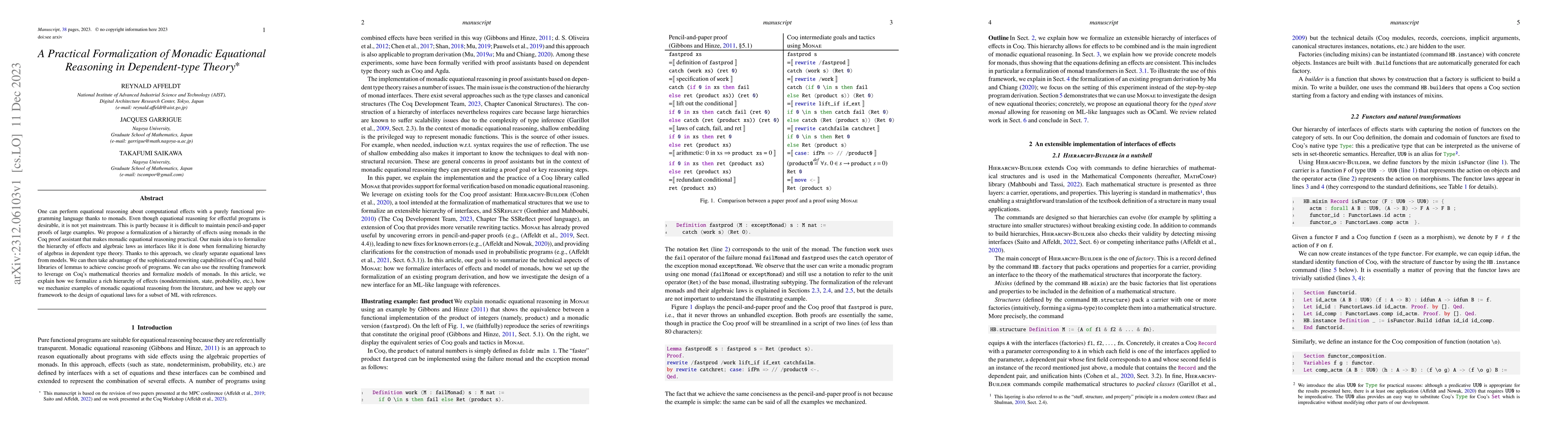 Thumbnail for A Practical Formalization of Monadic Equational Reasoning in
  Dependent-type Theory