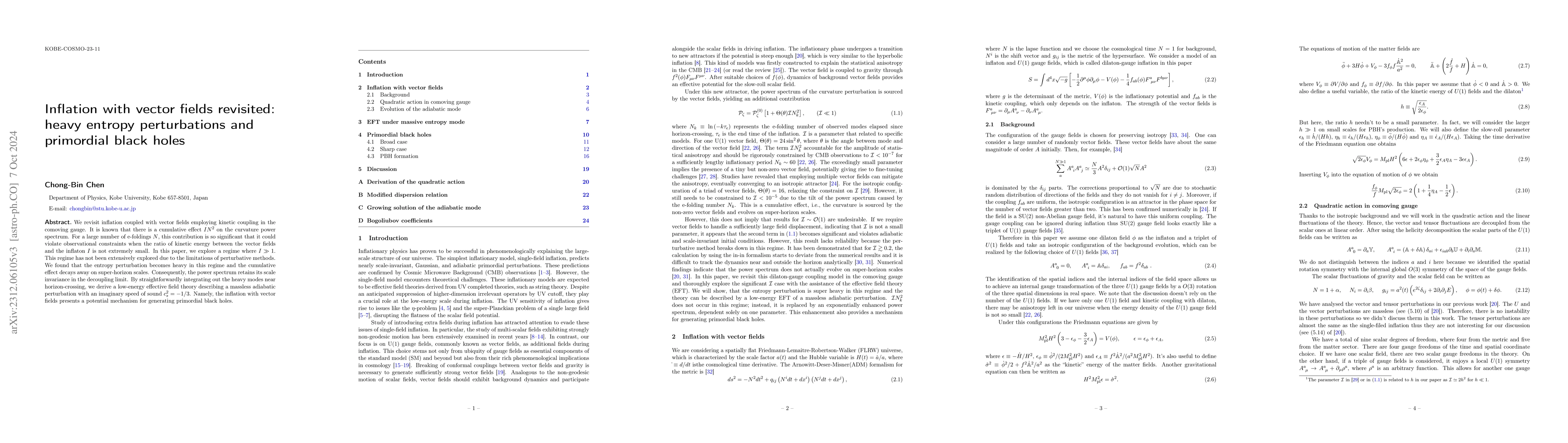 Thumbnail for Inflation with vector fields revisited: heavy entropy perturbations and
  primordial black holes