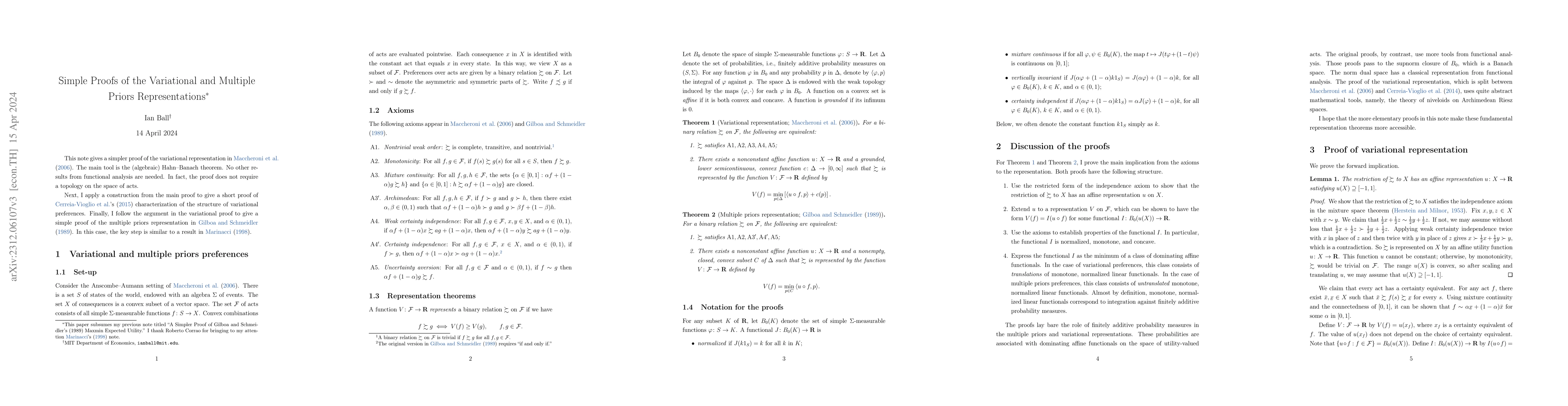 Thumbnail for Simple Proofs of the Variational and Multiple Priors Representations