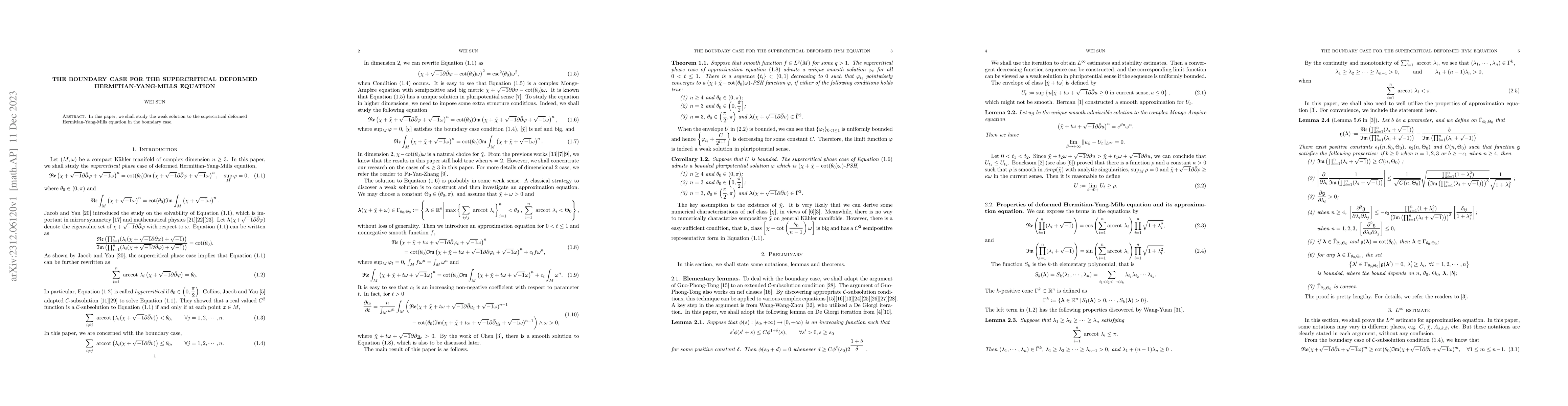 Thumbnail for The boundary case for the supercritical deformed Hermitian-Yang-Mills
  equation