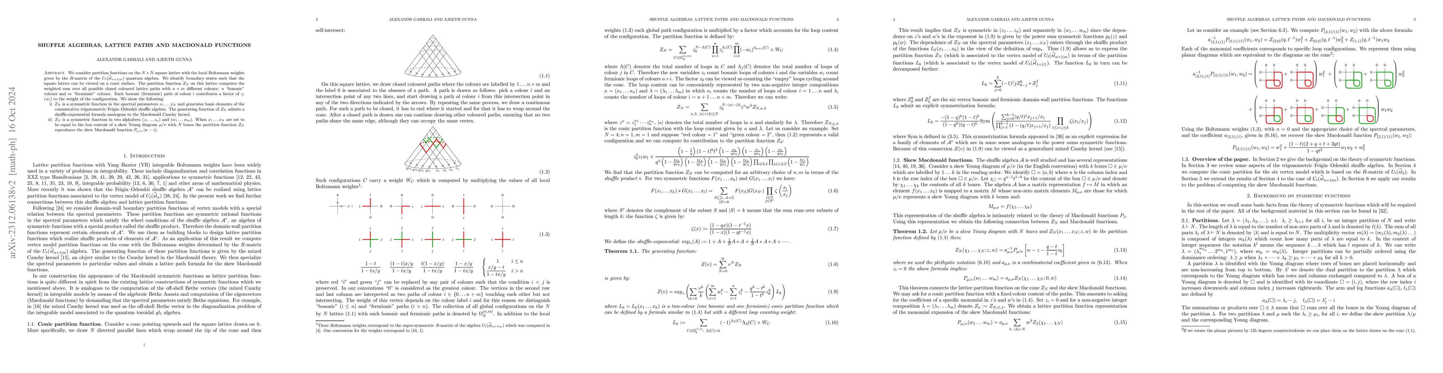 Thumbnail for Shuffle algebras, lattice paths and Macdonald functions