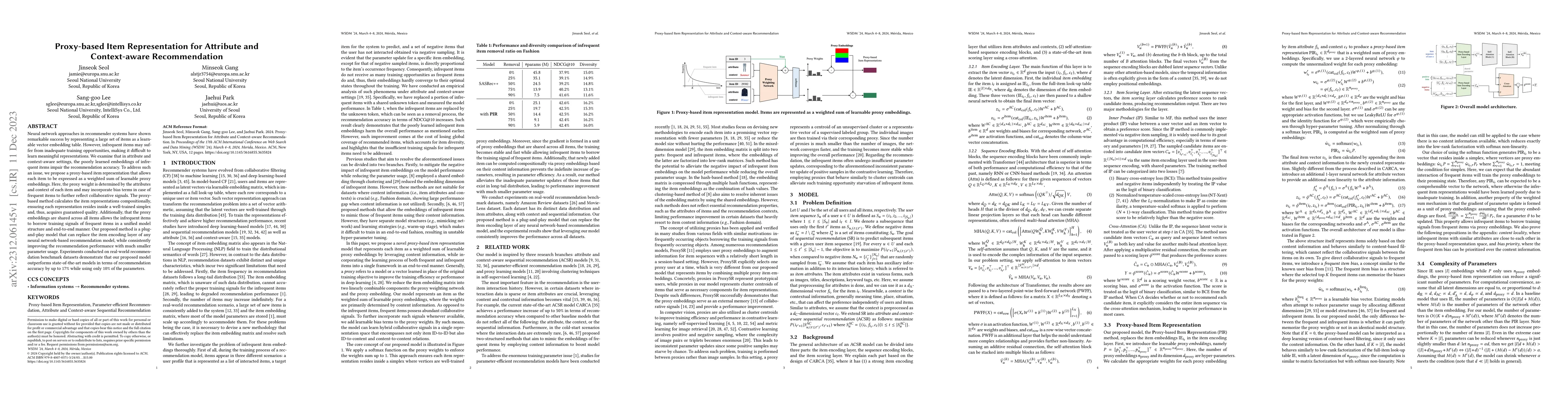 Thumbnail for Proxy-based Item Representation for Attribute and Context-aware
  Recommendation