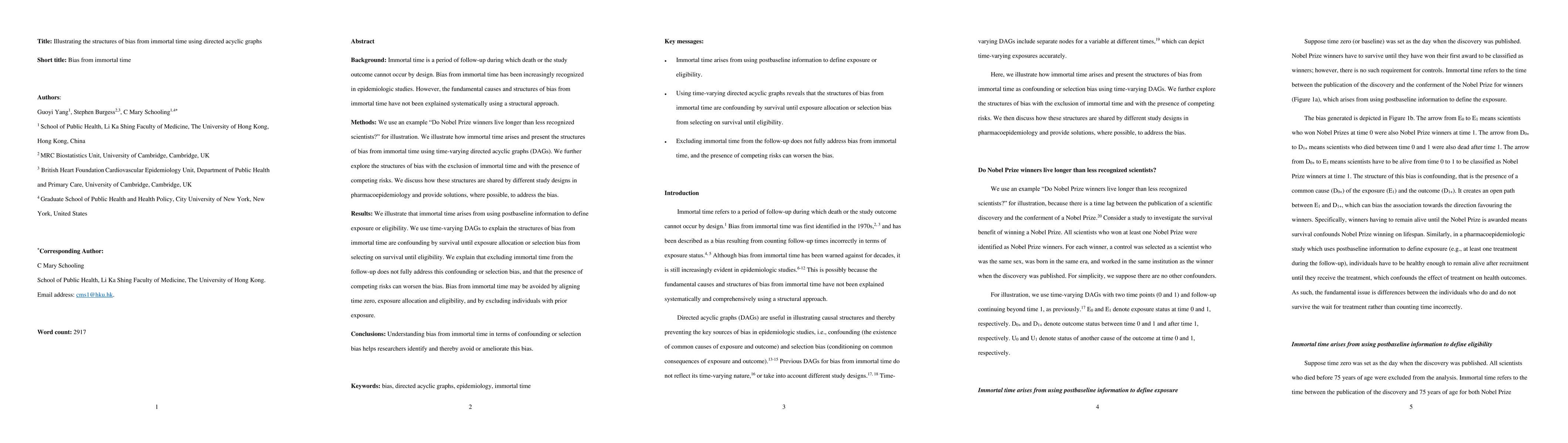 Thumbnail for Illustrating the structures of bias from immortal time using directed
  acyclic graphs