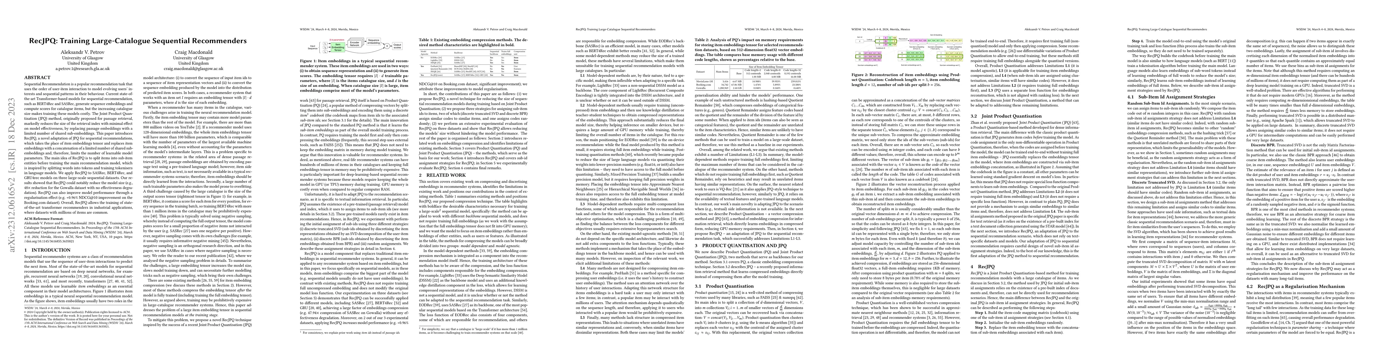 Thumbnail for RecJPQ: Training Large-Catalogue Sequential Recommenders