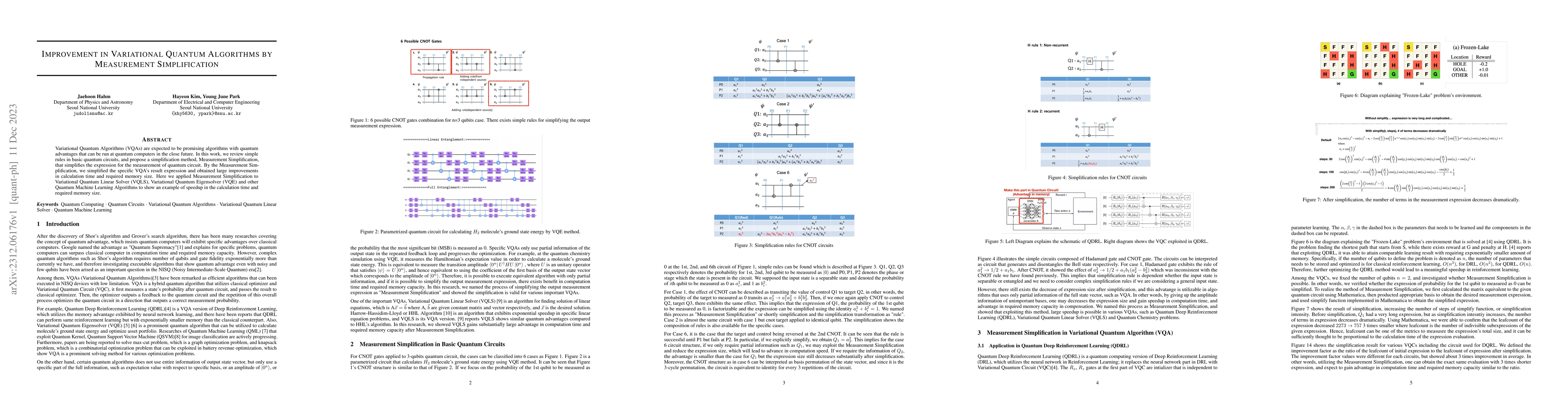 Thumbnail for Improvement in Variational Quantum Algorithms by Measurement
  Simplification