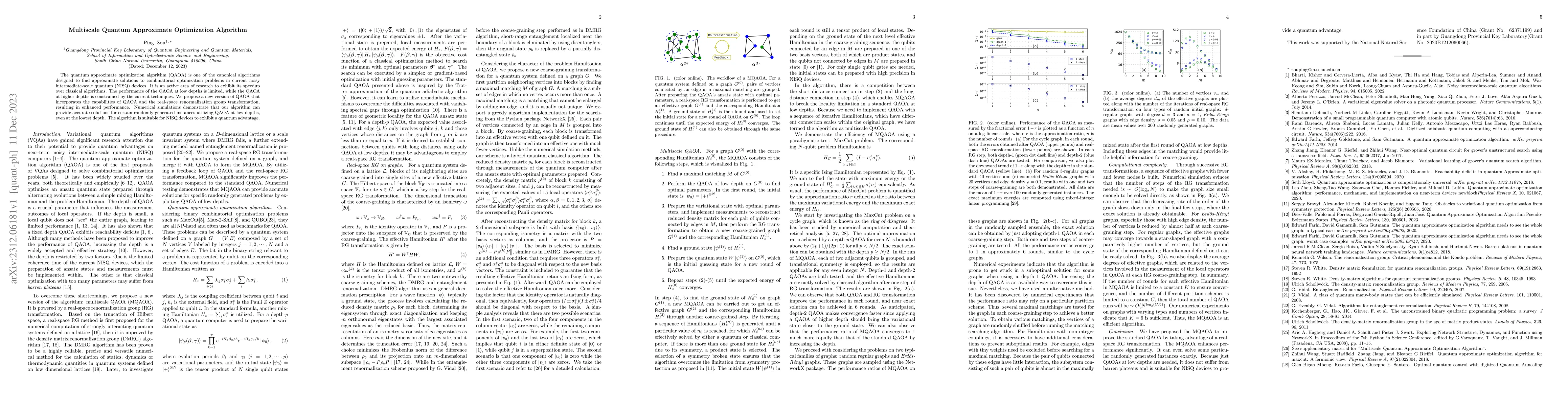 Thumbnail for Multiscale Quantum Approximate Optimization Algorithm