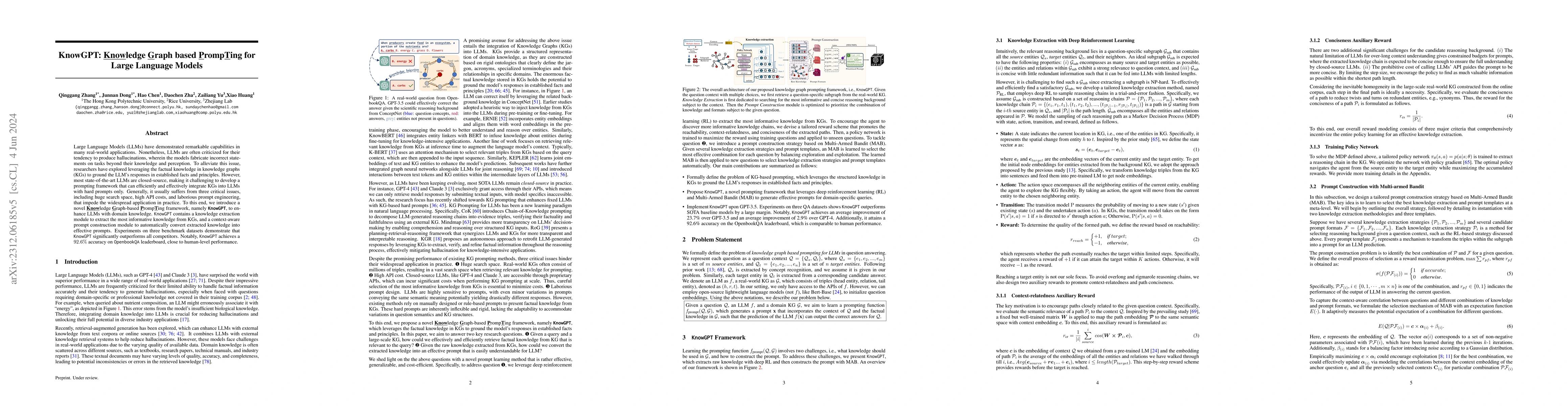 Thumbnail for KnowGPT: Knowledge Graph based Prompting for Large Language Models