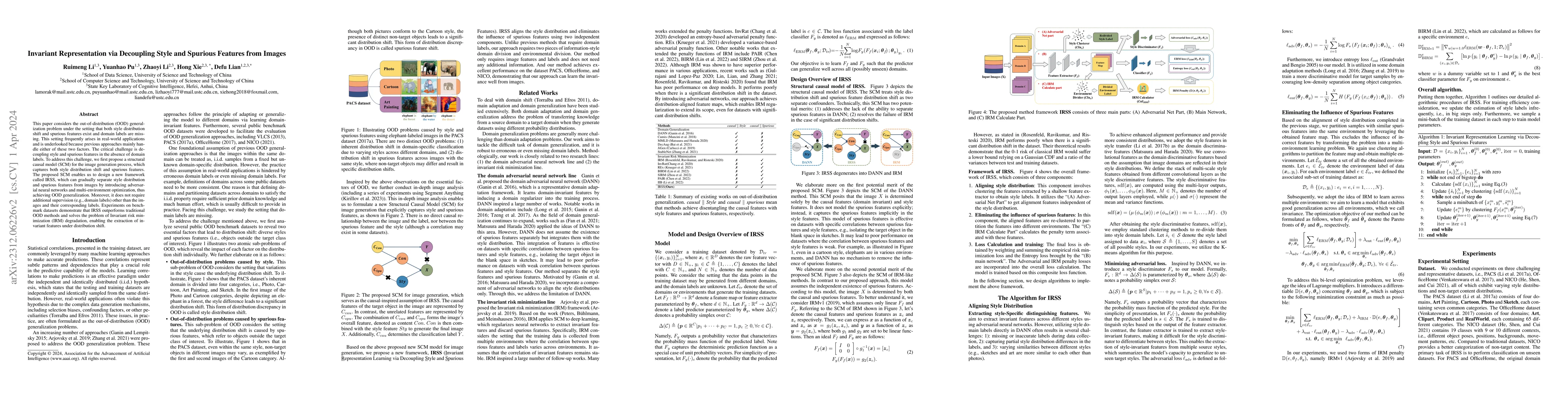 Thumbnail for Invariant Representation via Decoupling Style and Spurious Features from
  Images