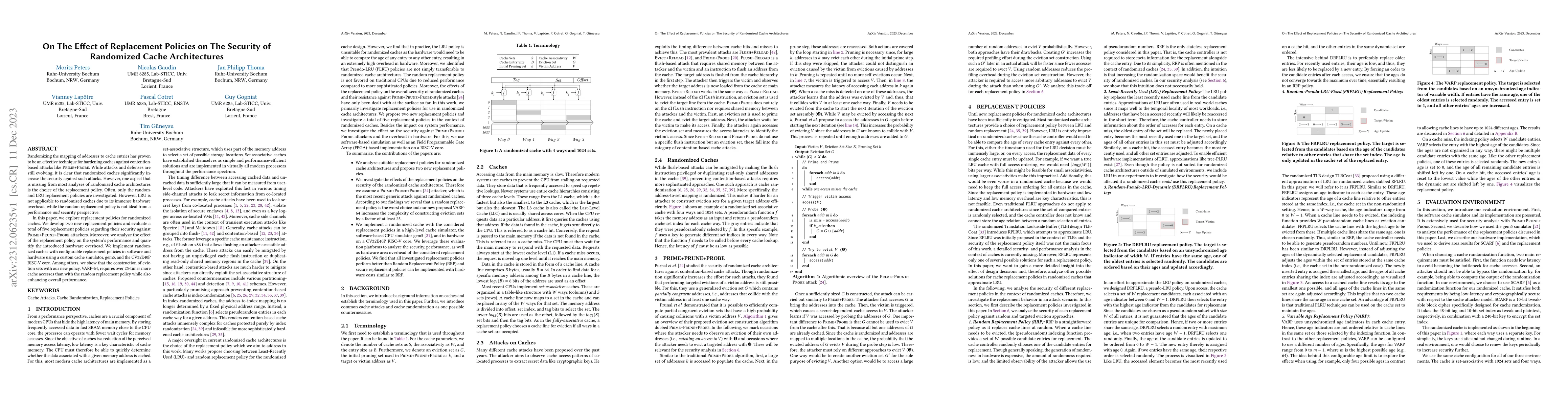 Thumbnail for On The Effect of Replacement Policies on The Security of Randomized
  Cache Architectures
