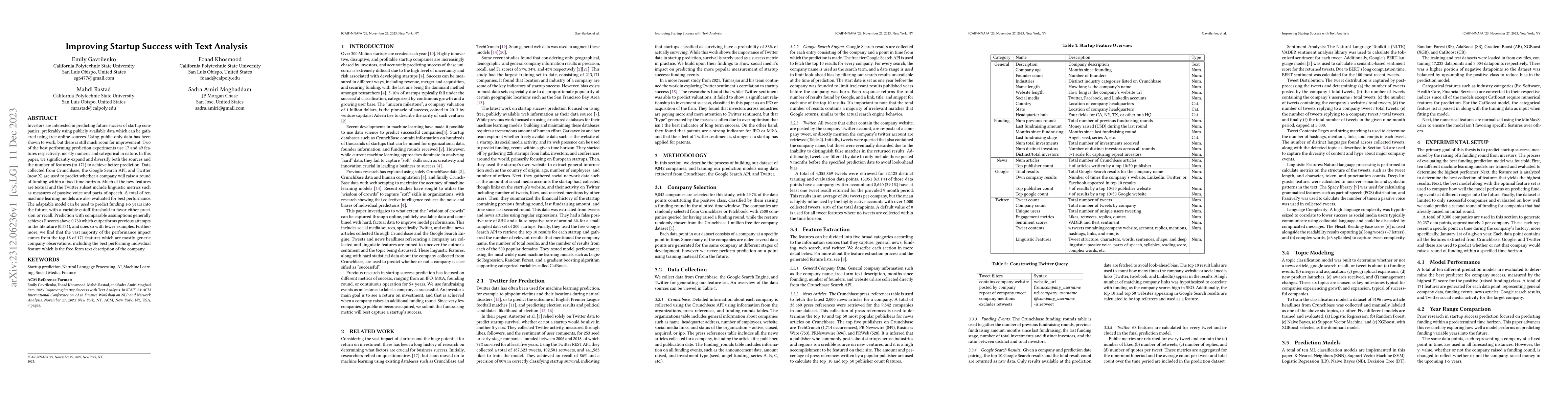 Thumbnail for Improving Startup Success with Text Analysis