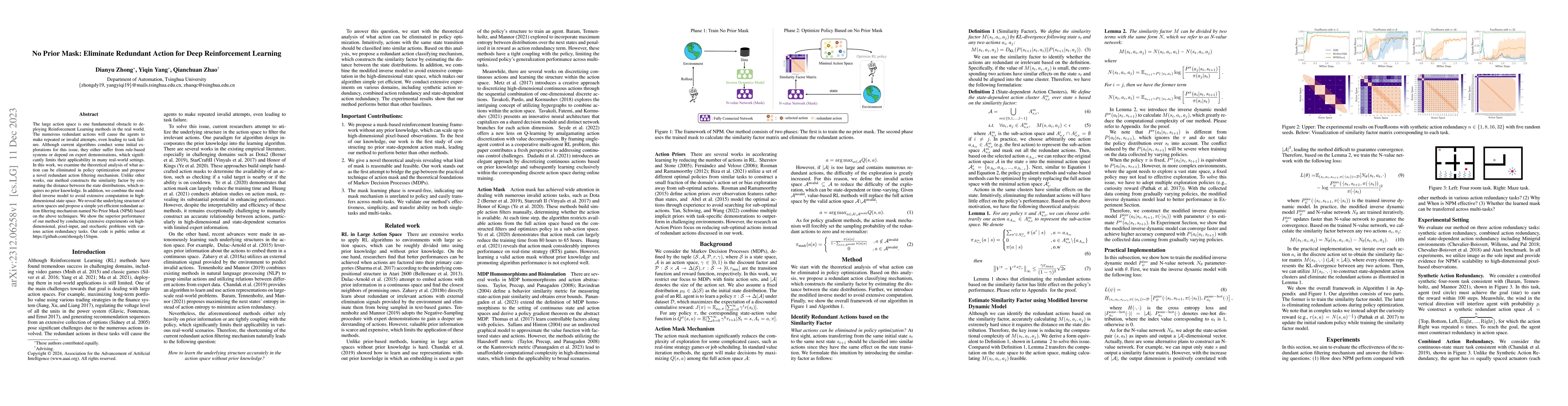 Thumbnail for No Prior Mask: Eliminate Redundant Action for Deep Reinforcement
  Learning
