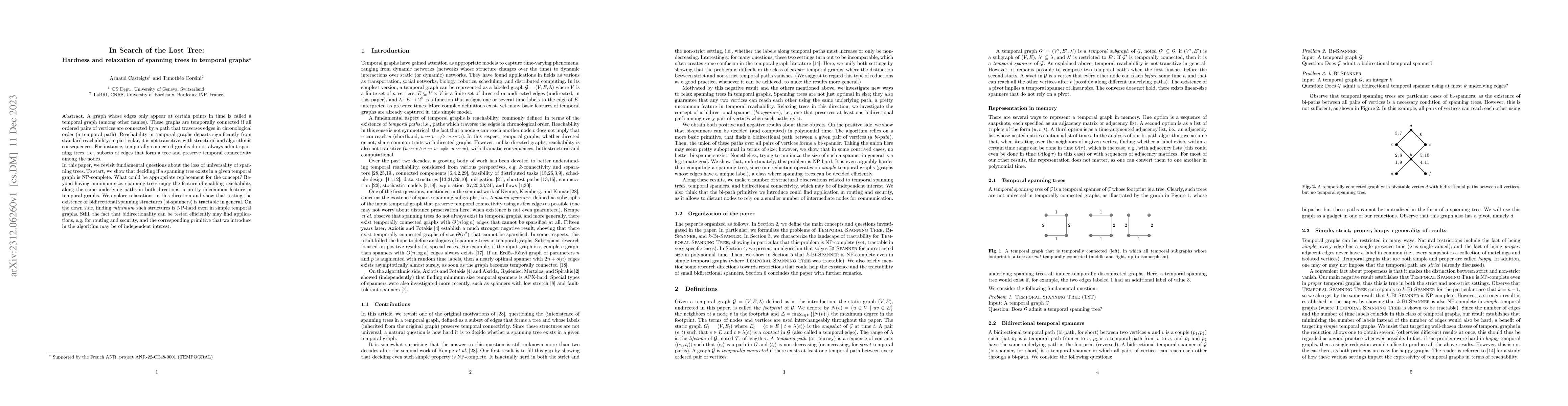 Thumbnail for In search of the lost tree: Hardness and relaxation of spanning trees in
  temporal graphs