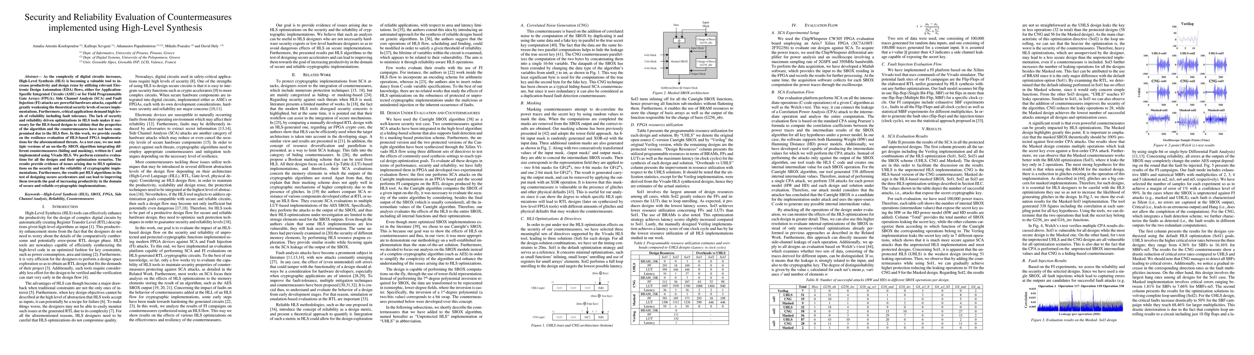 Thumbnail for Security and Reliability Evaluation of Countermeasures implemented using
  High-Level Synthesis