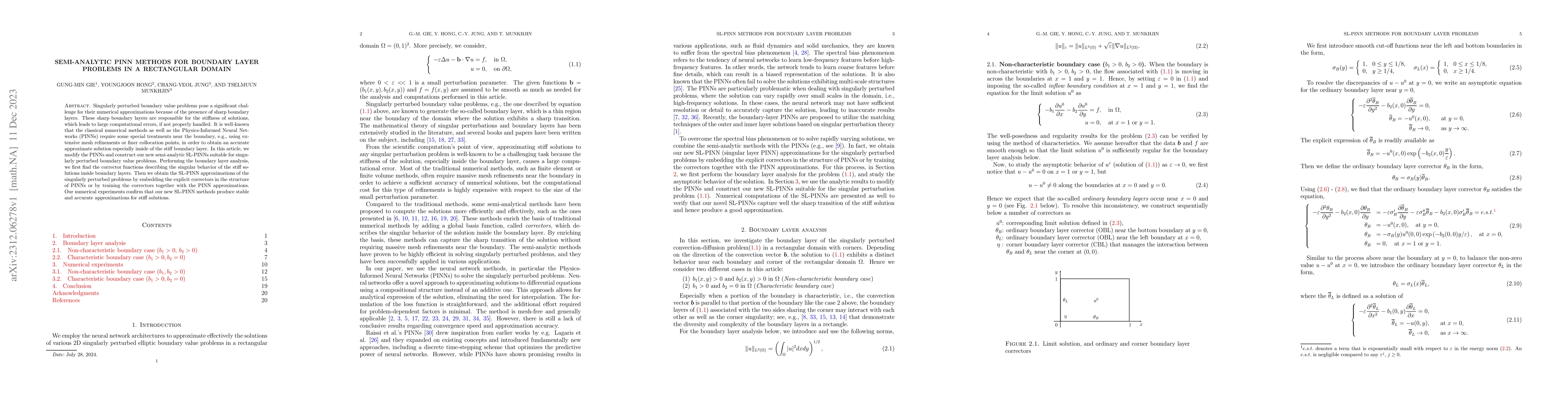 Thumbnail for Semi-analytic PINN methods for boundary layer problems in a rectangular
  domain