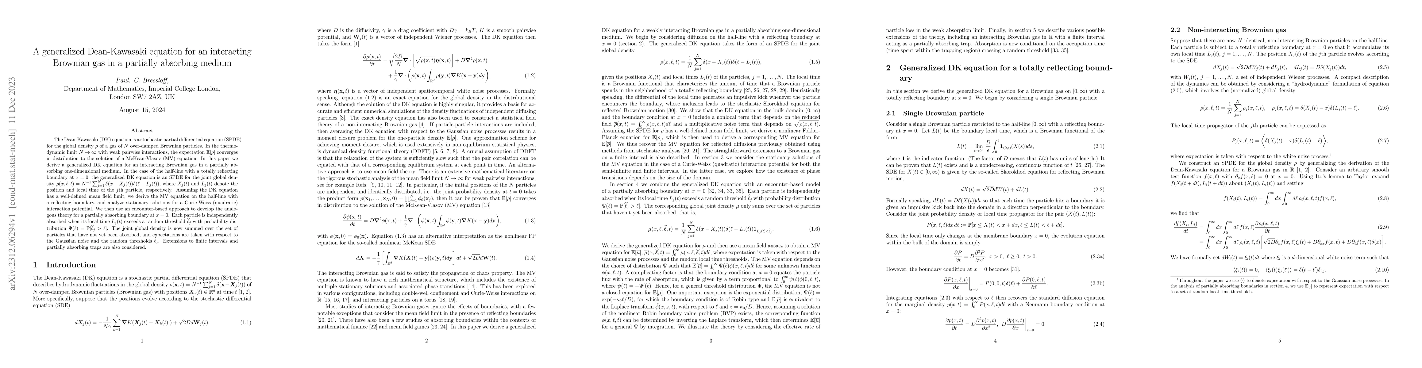 Thumbnail for A generalized Dean-Kawasaki equation for an interacting Brownian gas in
  a partially absorbing medium