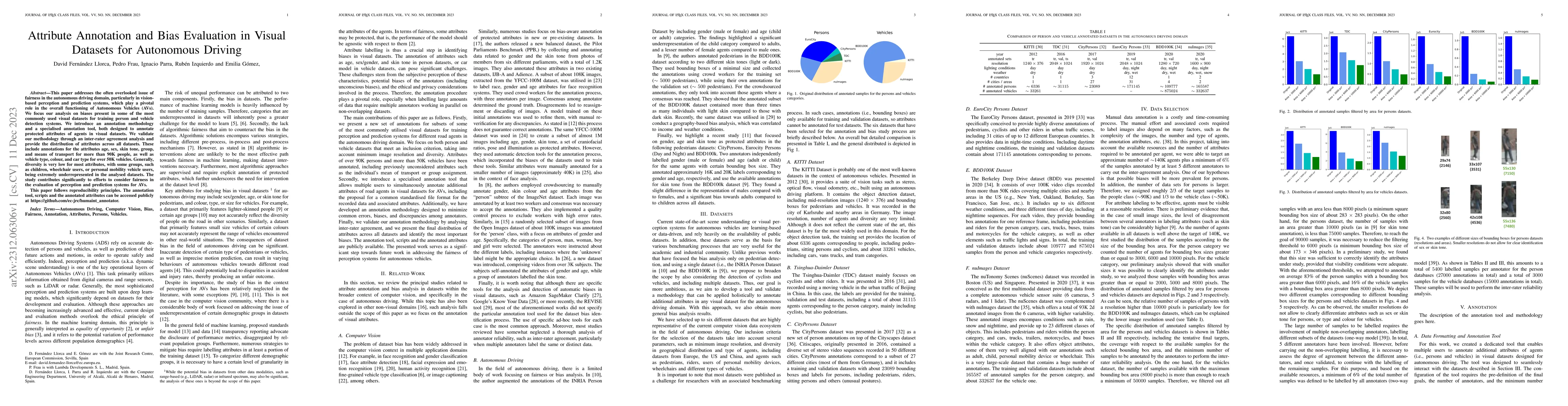 Thumbnail for Attribute Annotation and Bias Evaluation in Visual Datasets for
  Autonomous Driving
