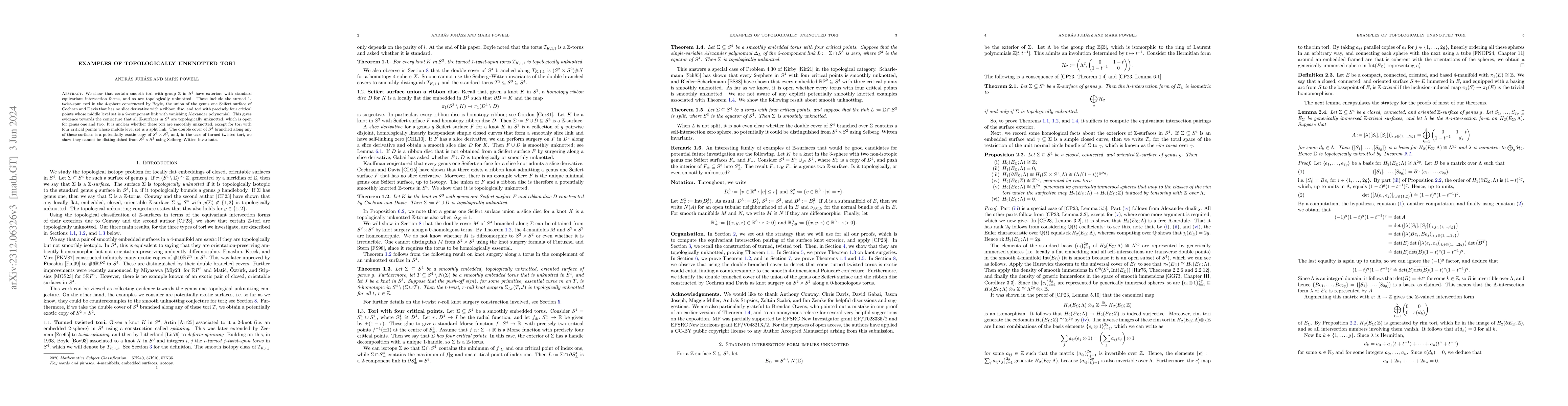 Thumbnail for Examples of topologically unknotted tori