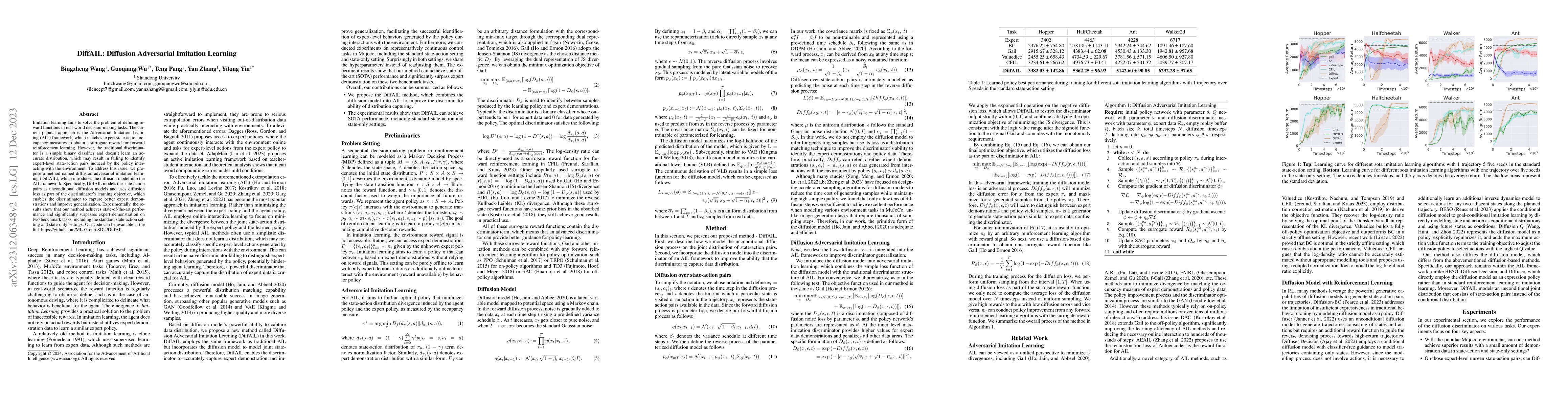 Thumbnail for DiffAIL: Diffusion Adversarial Imitation Learning