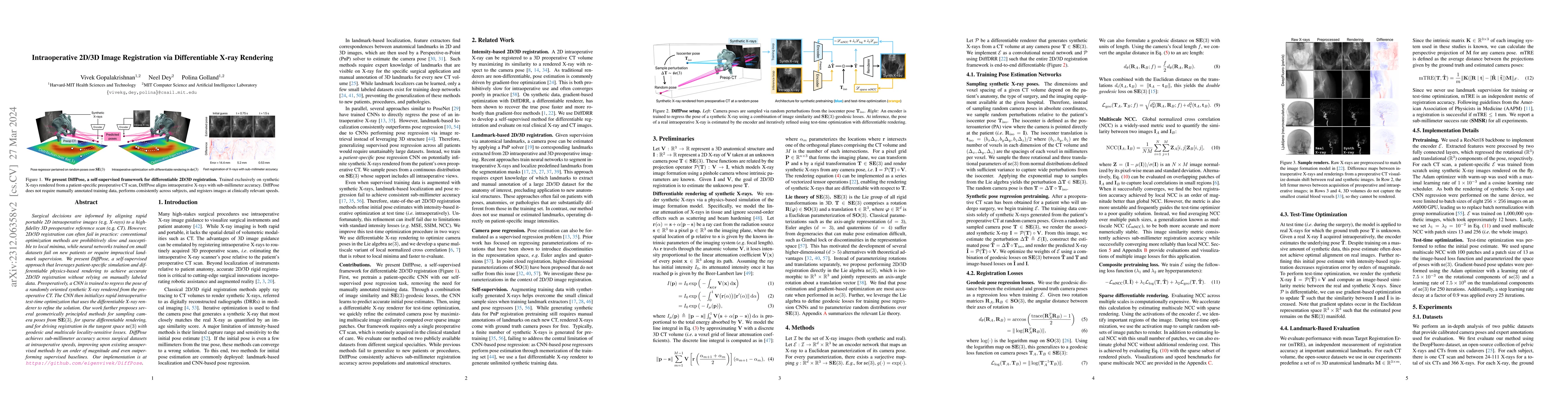 Thumbnail for Intraoperative 2D/3D Image Registration via Differentiable X-ray
  Rendering